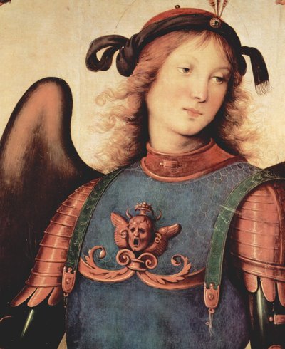 Maria Hemelvaart met vier heiligen (detail) door Pietro Perugino